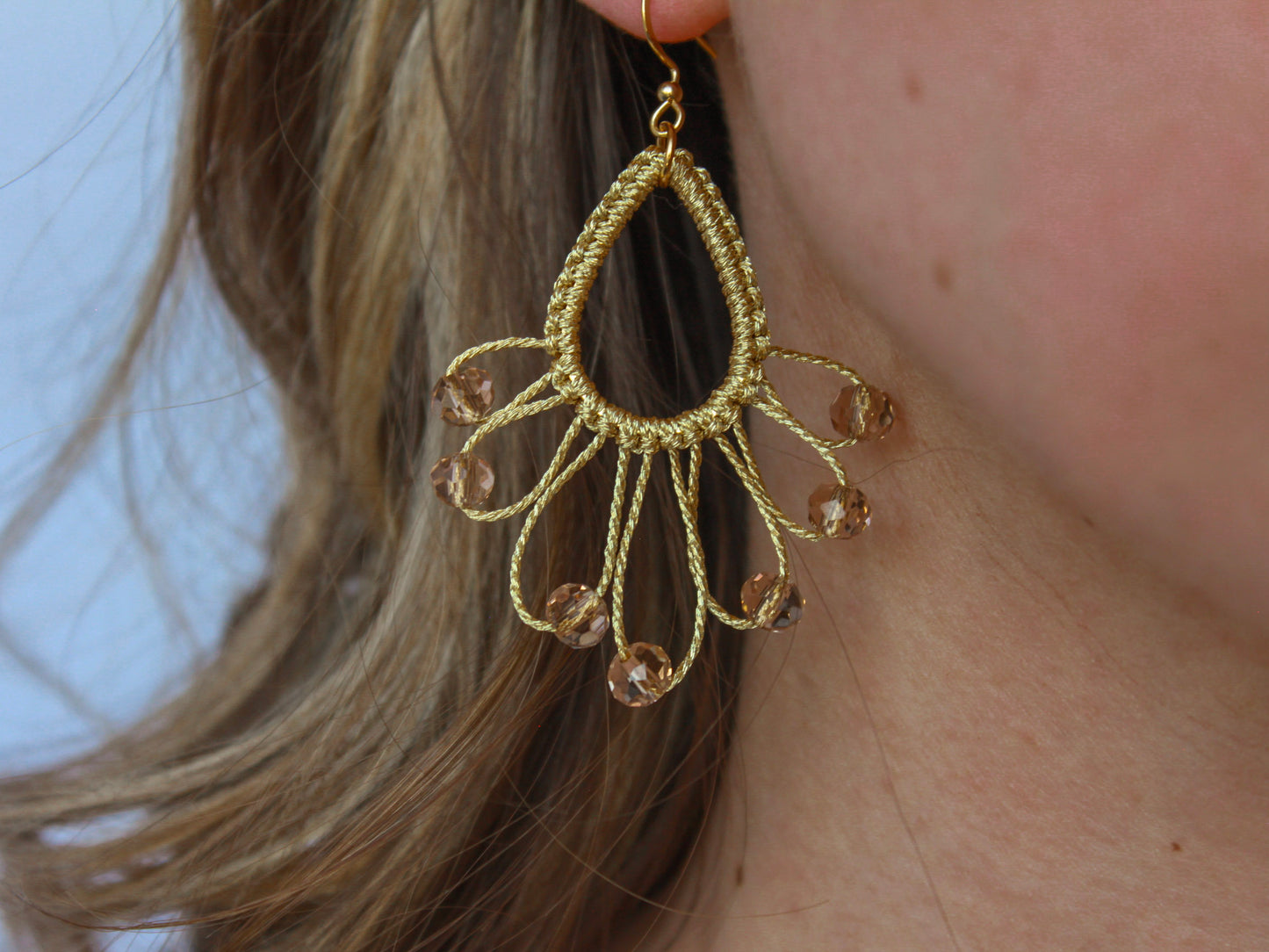 Pendientes Macramé Gota Pequeños