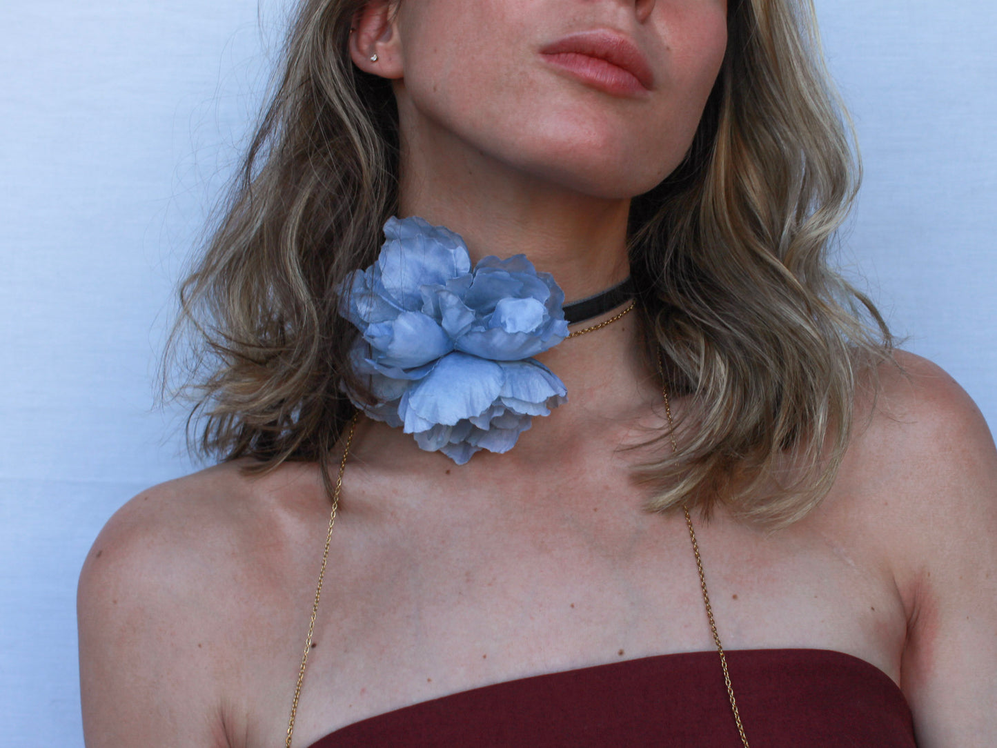Choker Flor Azul