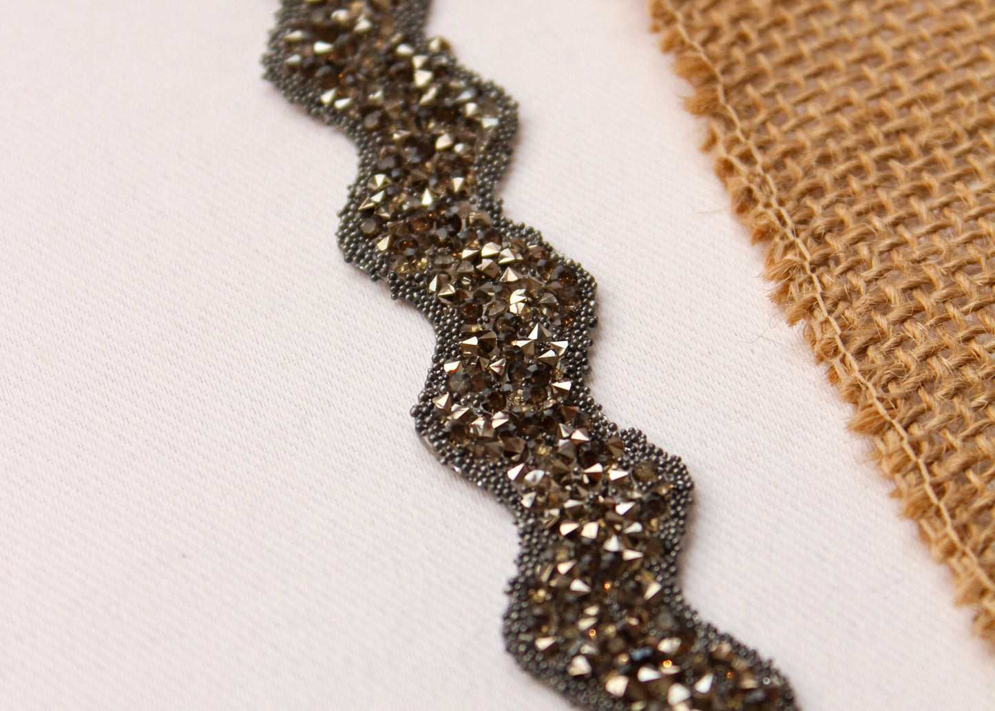 Choker Brillantina plateado onda