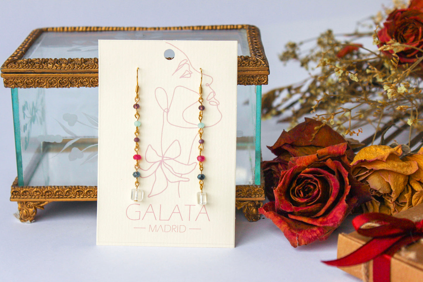 Pendientes Turmalina Cubo