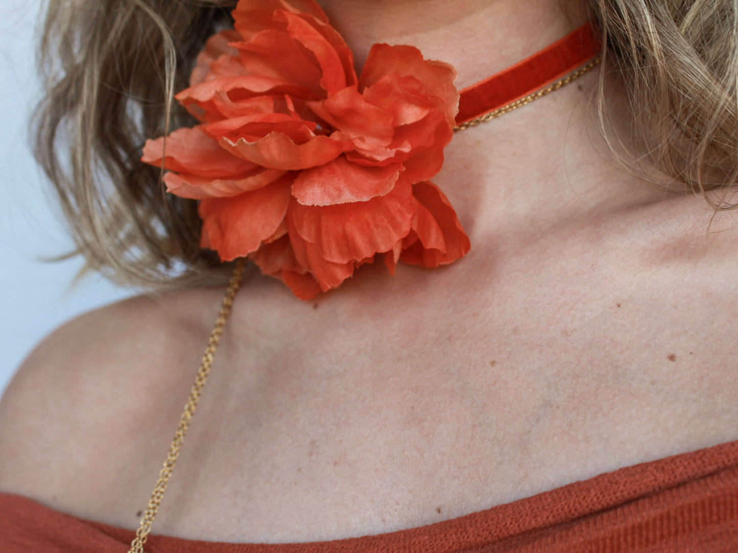 Choker Flor Naranja