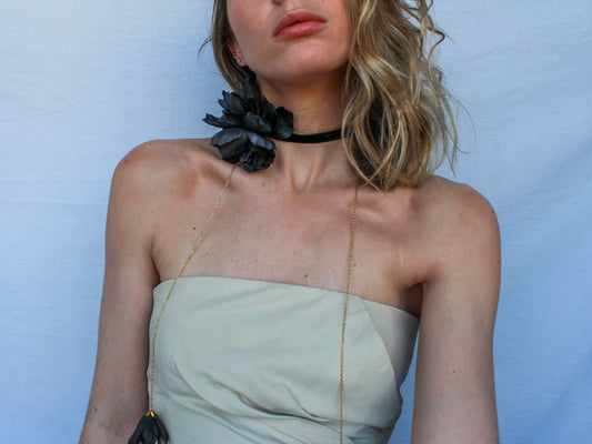 Choker Flor Negro
