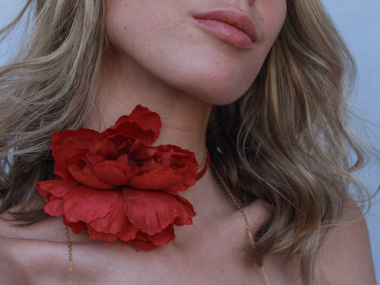 Choker Flor Rojo