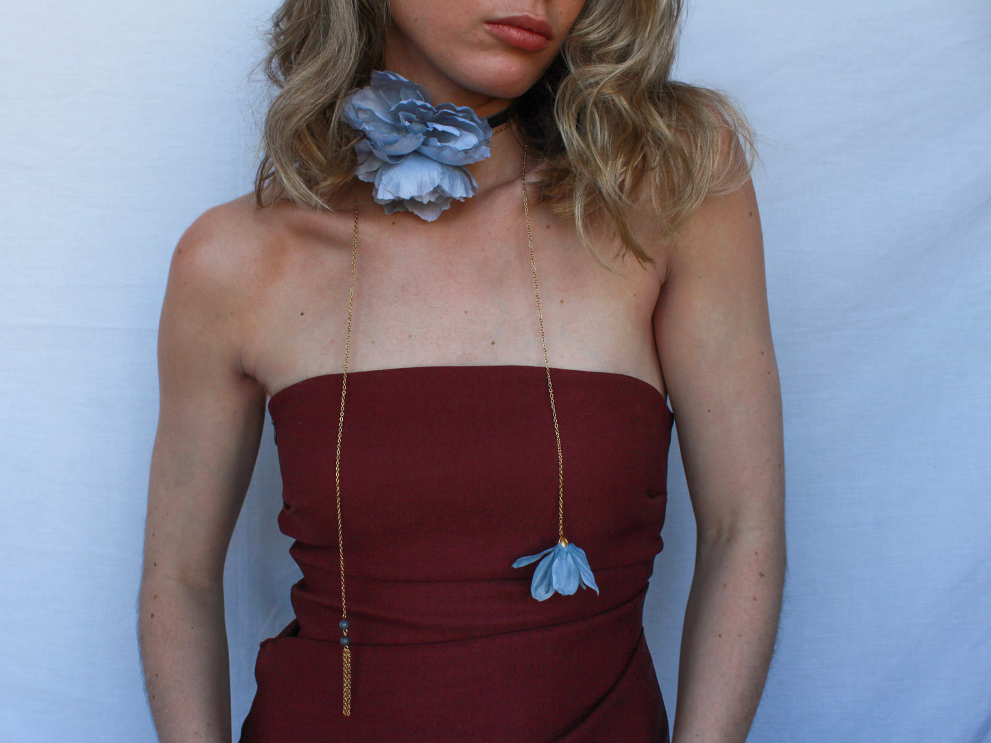 Choker Flor Azul