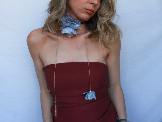 Choker Flor Azul