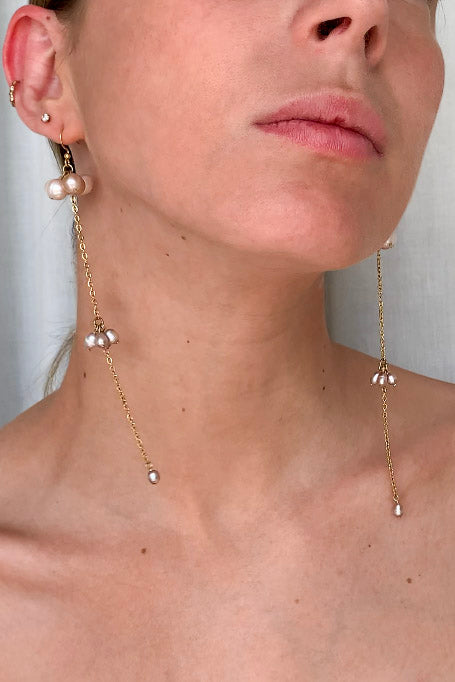 Pendientes Triple Perlas