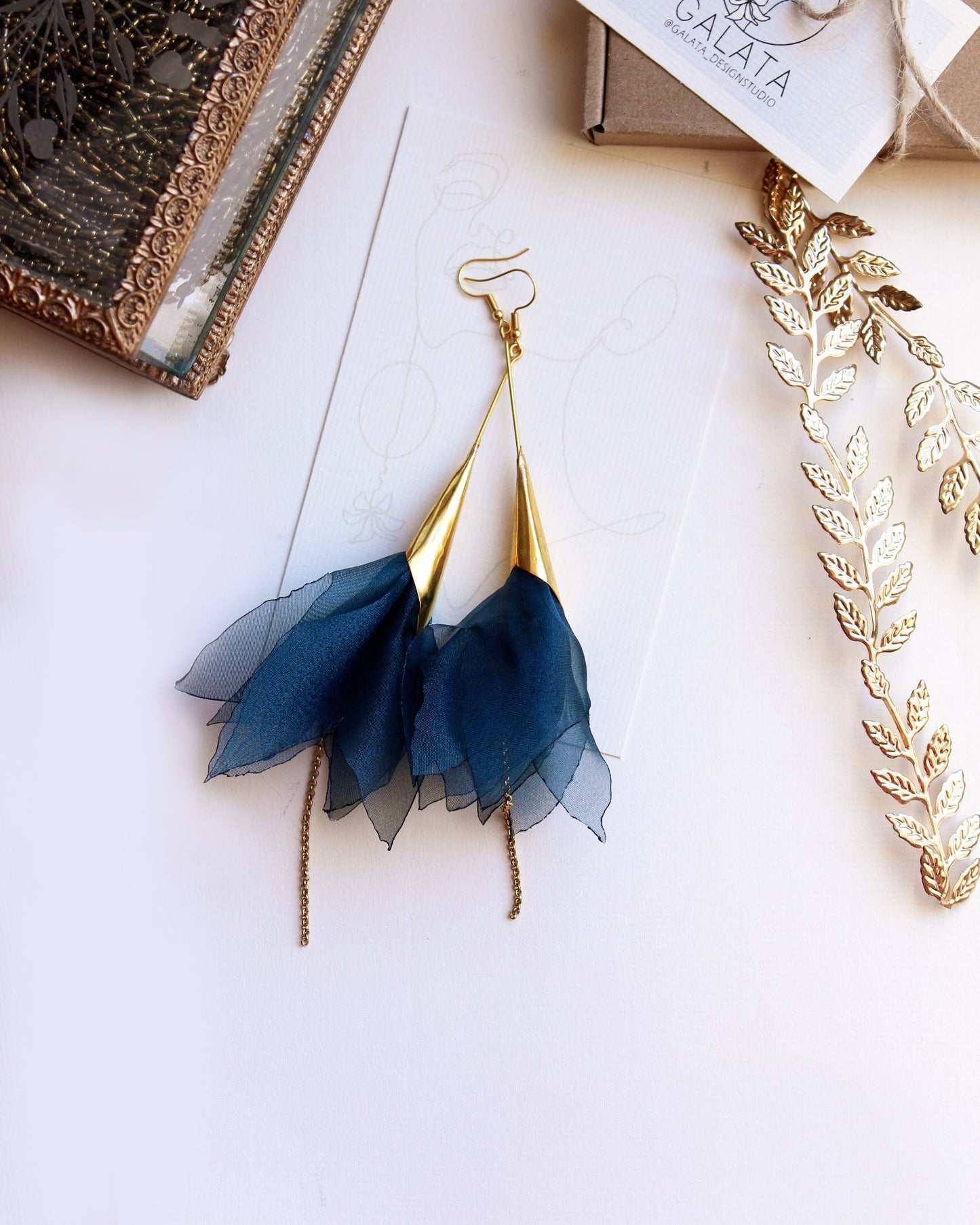 Pendientes Lirios XL azul