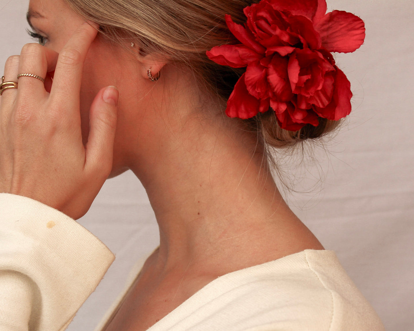 Pinza de pelo Flor Roja