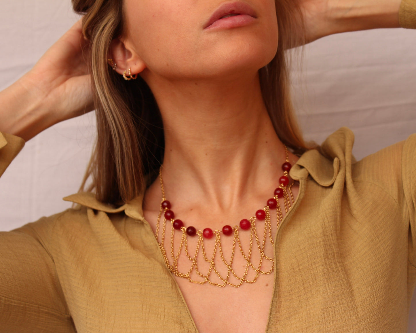 Conjunto Collar Telma rojo