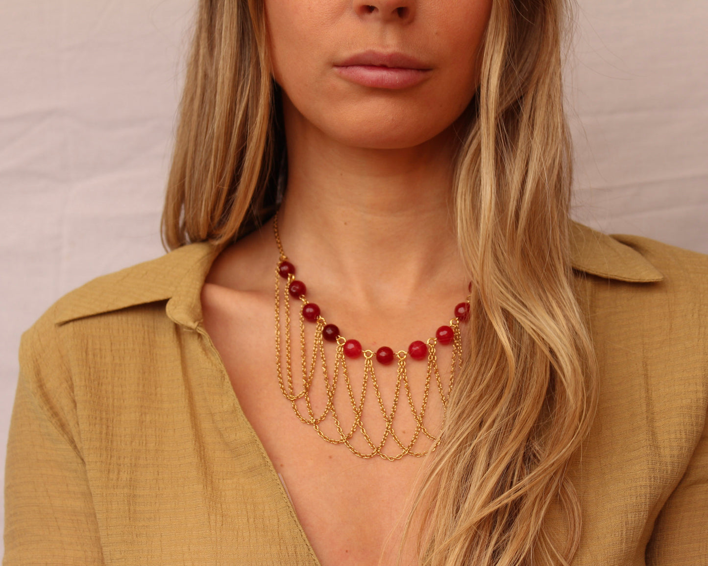 Conjunto Collar Telma rojo