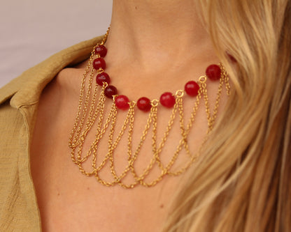 Conjunto Collar Telma rojo