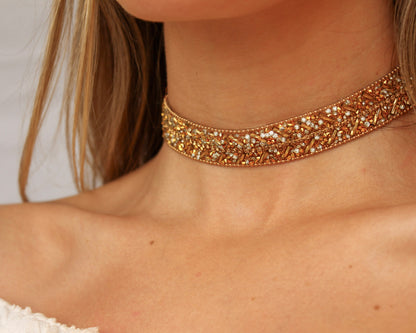 Choker Brillantina dorado