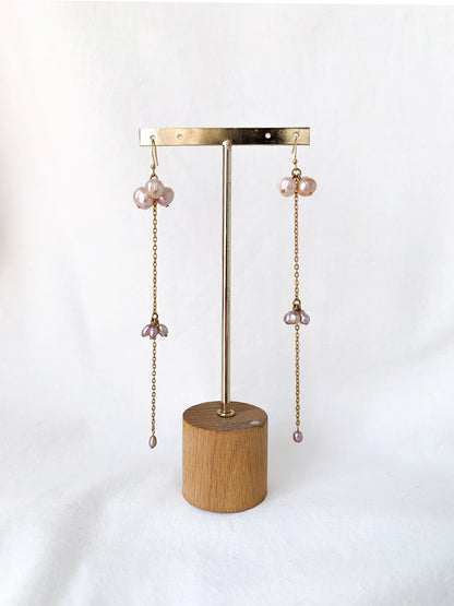 Pendientes Triple Perlas
